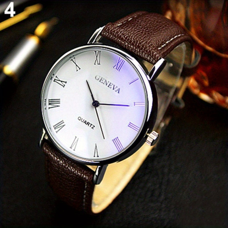 Hot New Men's Watch Roman Numerals Fashion Trend Business Casual Men's Watch Male, Ideal choice for Gifts