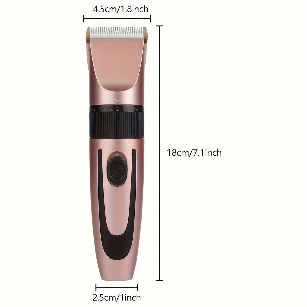 HIENA Multi-Purpose Electric Hair Clipper Kit - Sleek Metallic Finish, USB Rechargeable with 320mAh Lithium Battery, Includes 4 Combs & Cleaning Brush, Ideal for Body, Leg & Private Grooming, Personal Grooming Kit|Professiona