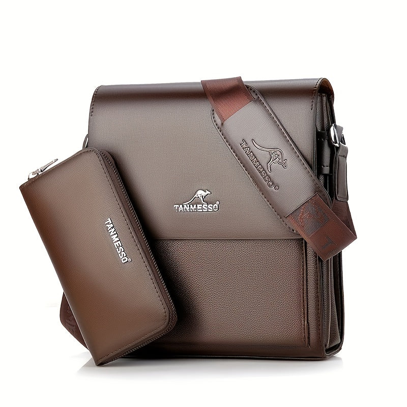 Double layered design Men's bag shoulder bag crossbody bag business bag Men's bag casual backpack small bag trendy bag suitable for travel and work