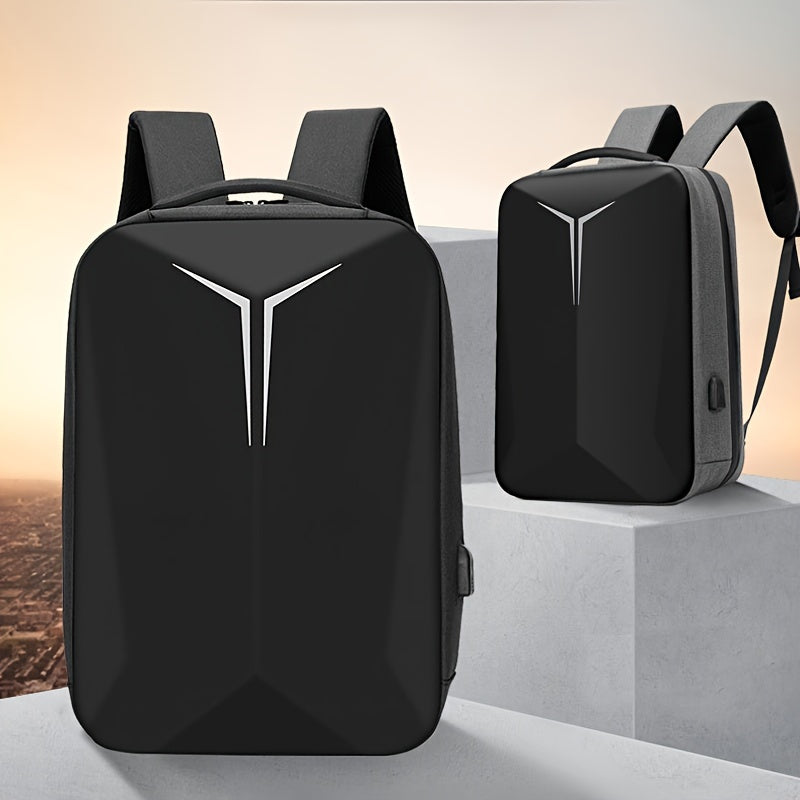 Hard shell business backpack for men, 15.6-inch laptop backpack, multifunctional travel backpack, night reflective strip design, commuting computer bag, Men's document backpack gift