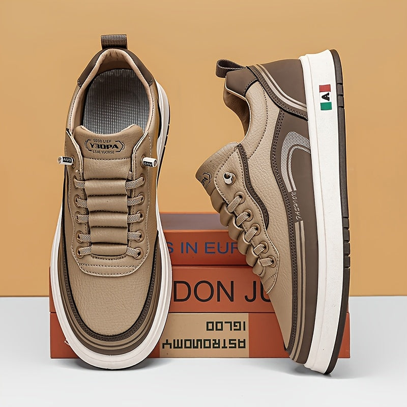 FC06 Men'S Casual Sneakers - Black & White Low-Top Lace-Up Shoes with Italian Flag Design, Faux Cover Upper, Cushioned PVC Sole, Breathable Fabric Lining for All-Season Comfort, Everyday Footwear, Modern Sneakers, Fabric Line