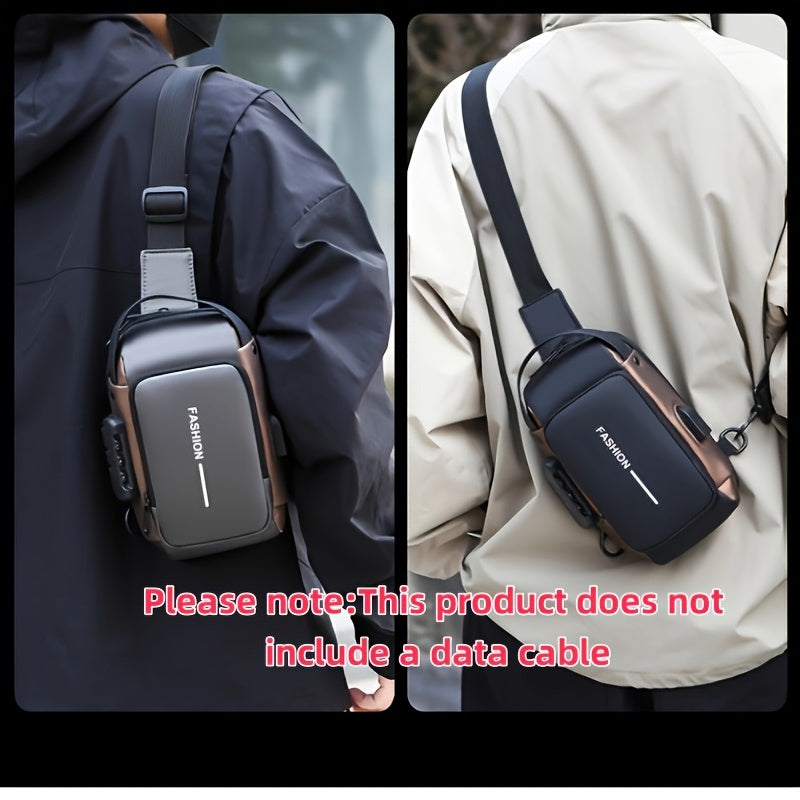 Men'S Crossbody Bag with Password Lock, Anti-Theft Chest Bag, Trendy Casual Sports Shoulder Bag, Large Capacity Crossbody Men'S Bag, Daily Commuting Shoulder Bag