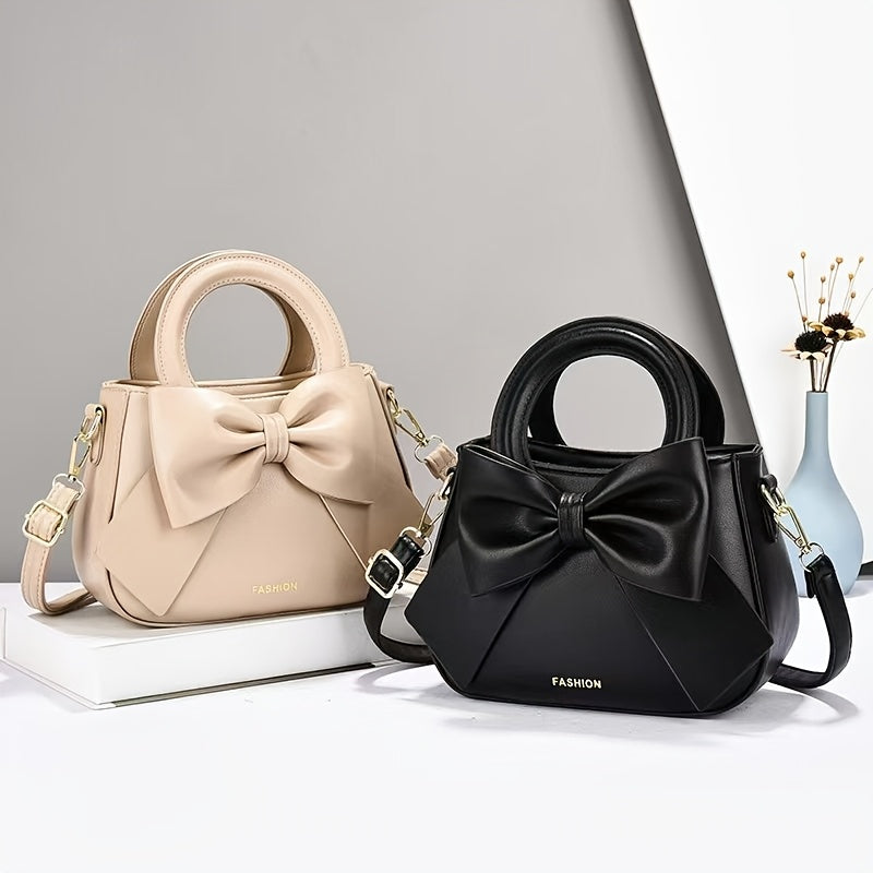 Large Capacity Practical Crossbody Women'S Bag 2025 New Commuting Versatile Cute Elegant Bow Design Fashionable Lightweight Fresh Street Outing Essential Shoulder Bag