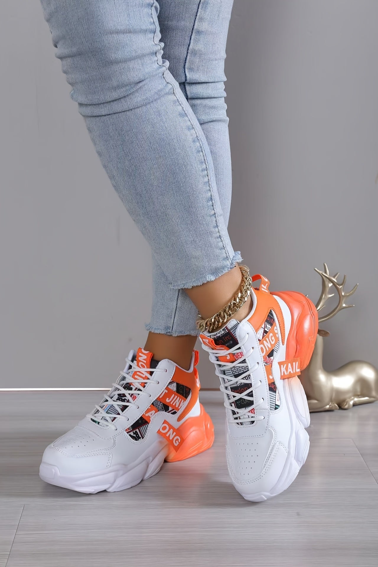 Women's Fashion Thick-Soled Sneakers, Street Style Breathable Casual Shoes for All Seasons