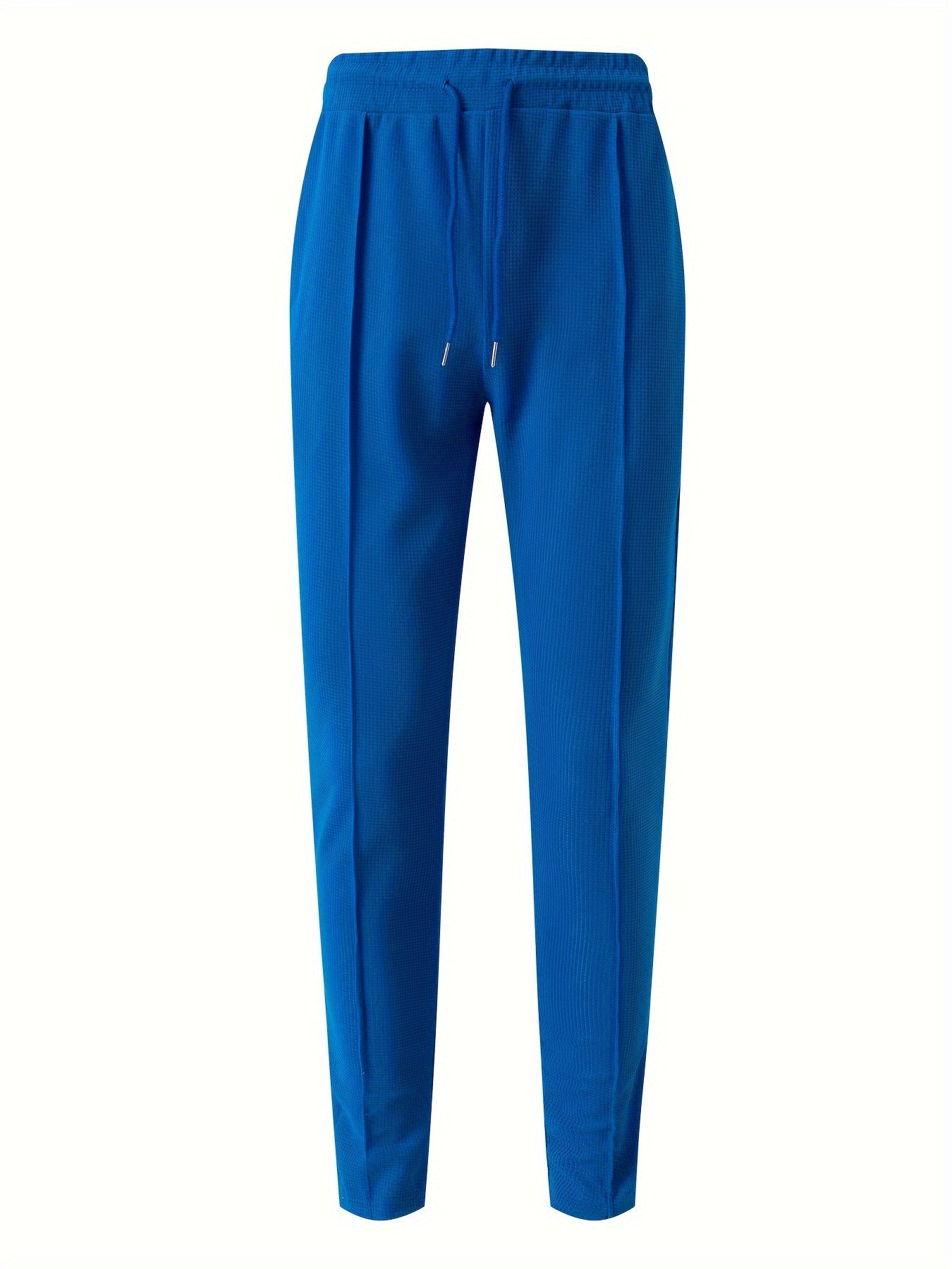 New Long Sleeve Buttoned Hooded Jacket and Rope Pants Set for Spring and Autumn, Waffle Solid Classic Men's Sports 2pcs Sports Suit - Sports Suit for Outdoor Sports Enthusiasts, Breathable and Comfortable