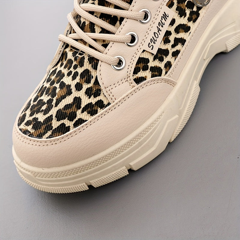 Women'S Stylish Leopard Print Sneakers - Casual, Versatile Walking Shoes for Outdoor and Fitness Activities, Lightweight and Comfortable, All-Season Use, Casual Walking Shoes | Leopard Print Sneakers | Comfortable Walking Sho