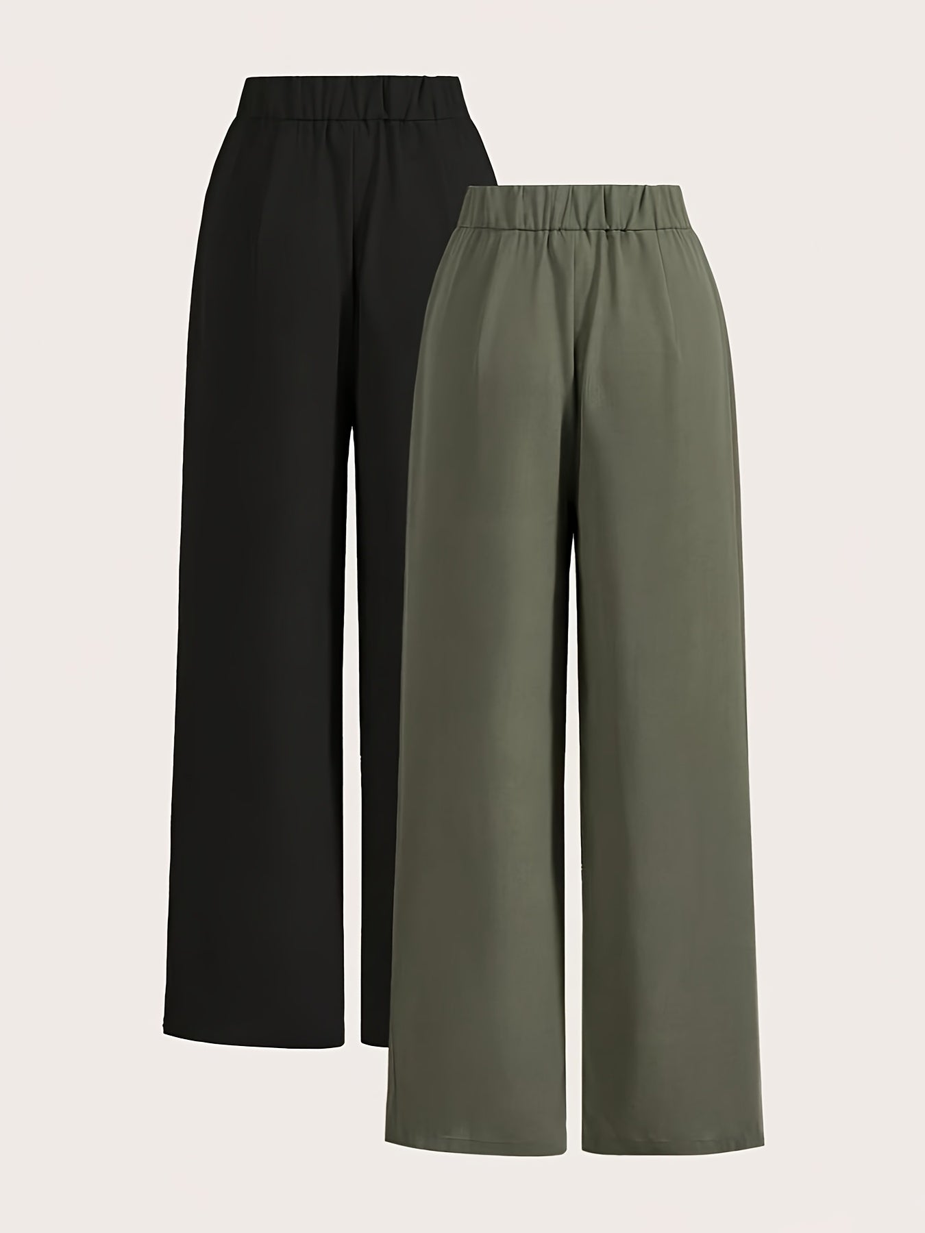 Two-piece Set of High-waisted Wide-leg Pants
