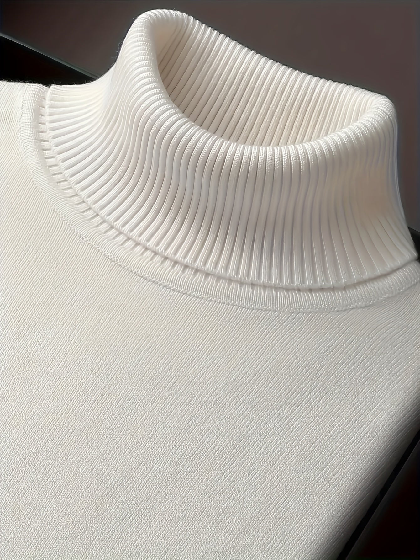 Men's Sleek Light Blue Turtleneck Sweater - Casual Knit Pullover with Ribbed Cuffs, Long Sleeves for Fall/Winter, Soft Viscose Blend