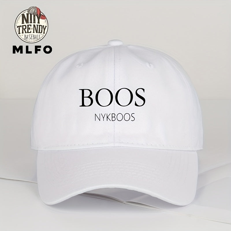 MLFO Casual "BOOS NYKBOOS" Baseball Cap, Lightweight Polyester, Adjustable Fit, Curved Brim, Hand Washable, 5 Colors, with Thanksgiving and Father'S Day Prints