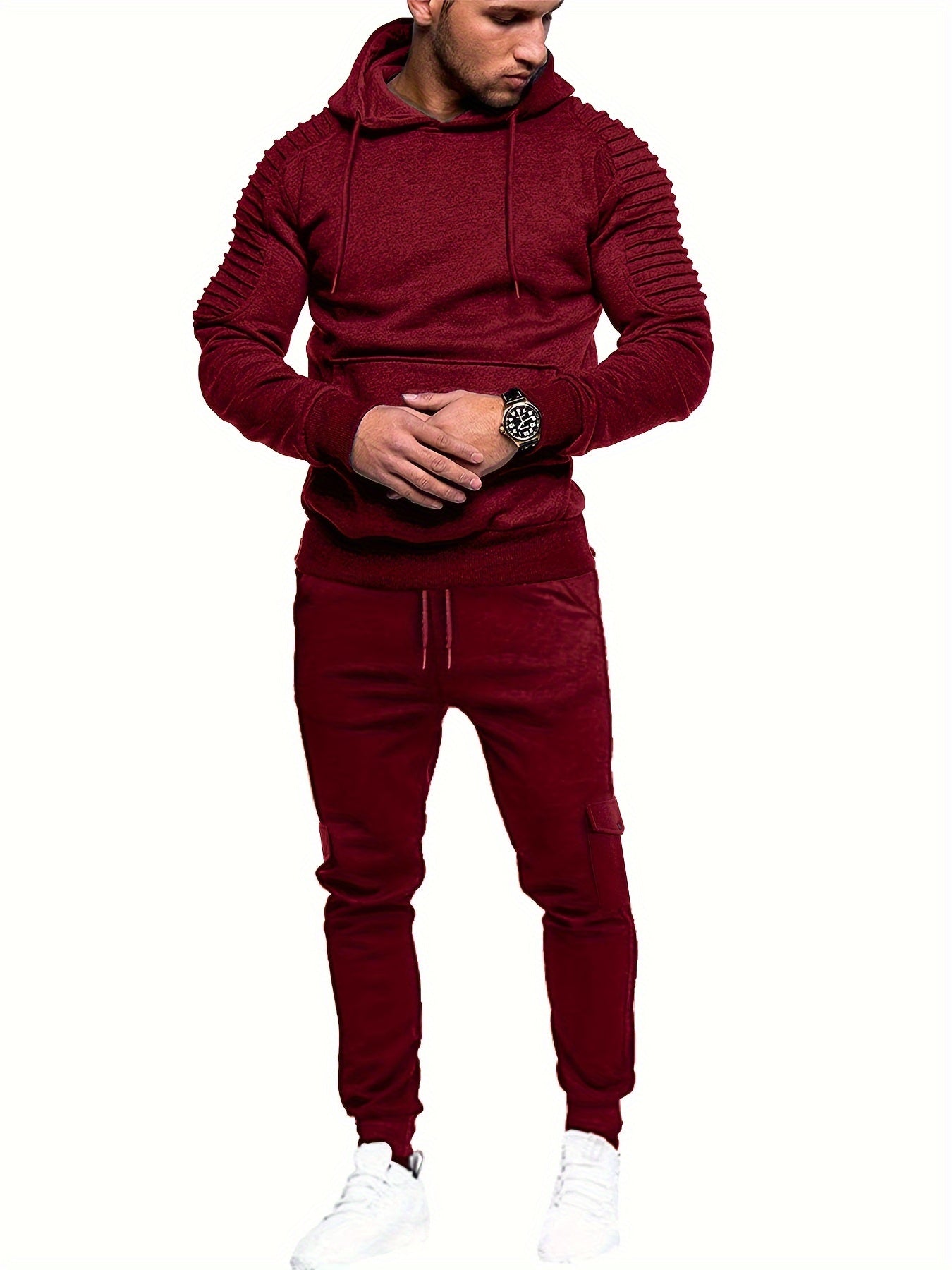 Men's Tracksuit 2 Piece Pullover Hoodie Sweatsuit Sets Casual Jogging Athletic Suits With Drawstring