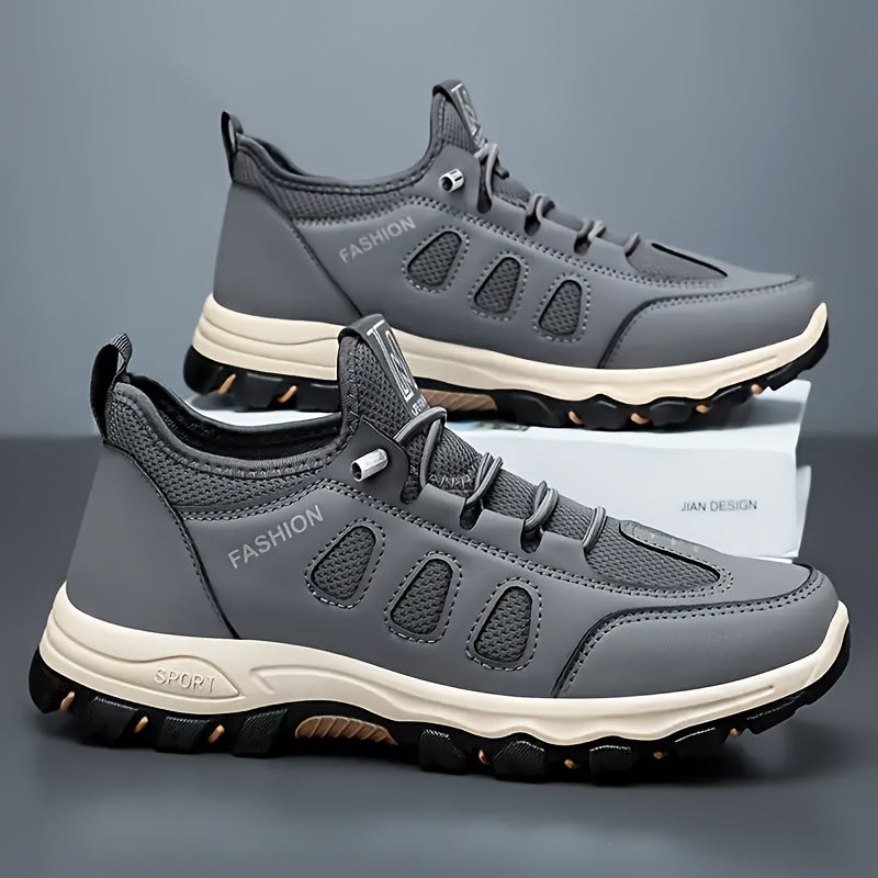 Men'S Casual Slip-On Sneakers - Breathable Knit Upper, Comfortable Low-Top Design with Round Toe, All-Season Wear, Stylish Gray and White, Casual Footwear | Stylish Casual Shoes | Comfortable Footwear