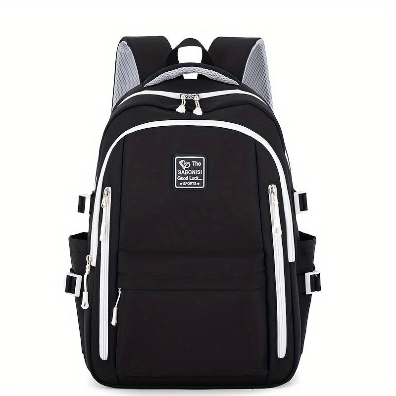 Visually Appealing Two-Tone Travel Backpack - Durable, Nylon, Lightweight with Adjustable Straps, Large Capacity School Bag for Students (No Charm), Casual Daypack|Organized Storage|Bag, Backpack for School