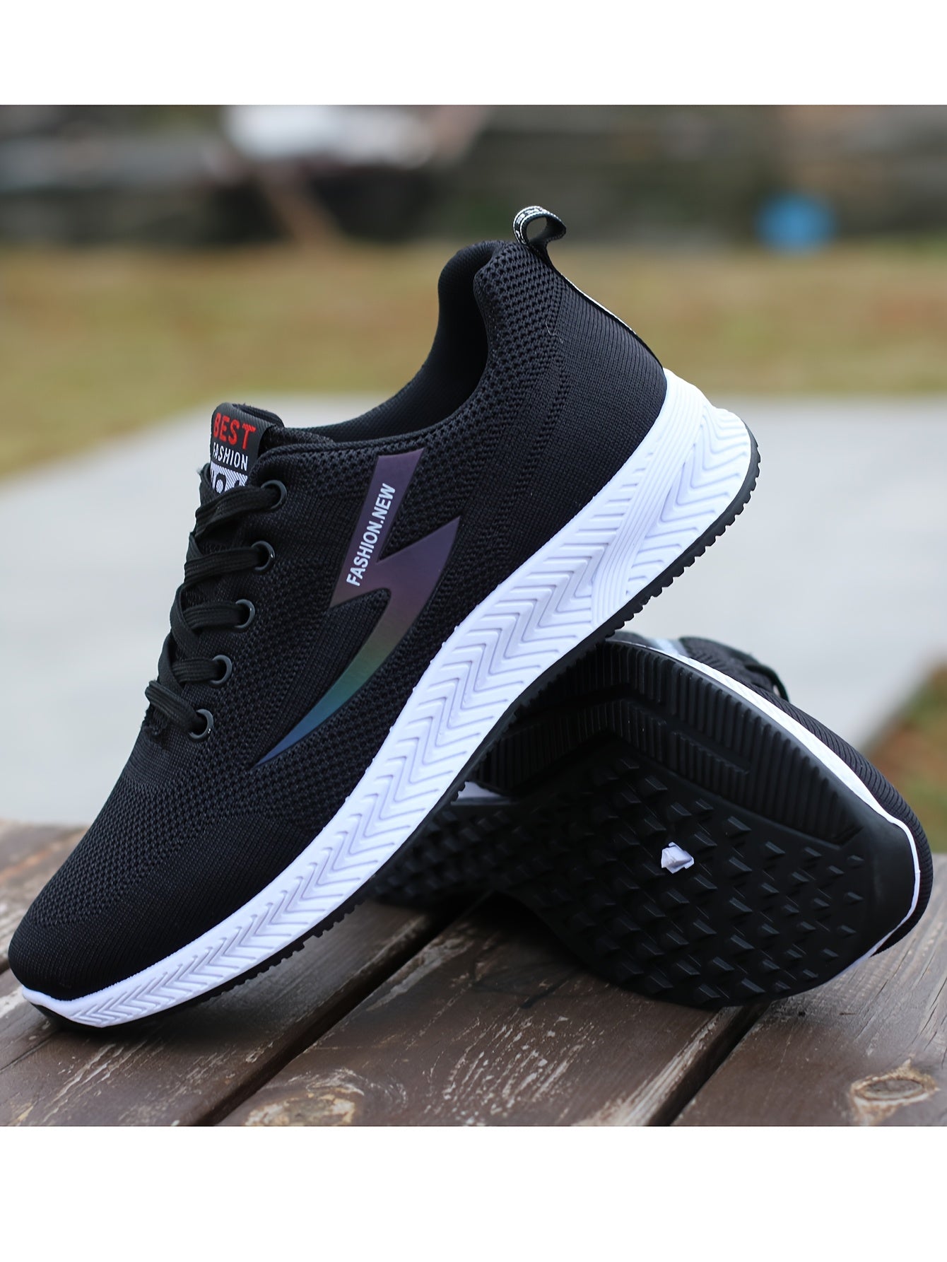 Breathable Men's Athletic Sneakers - Lightweight, Non-Slip Running Shoes with Soft Rubber Sole, Stylish Black Mesh Design for All Seasons, Casual & Sporty Wear, Allseason Footwear, Modern Streetwear, Comfortable Fabric Insole