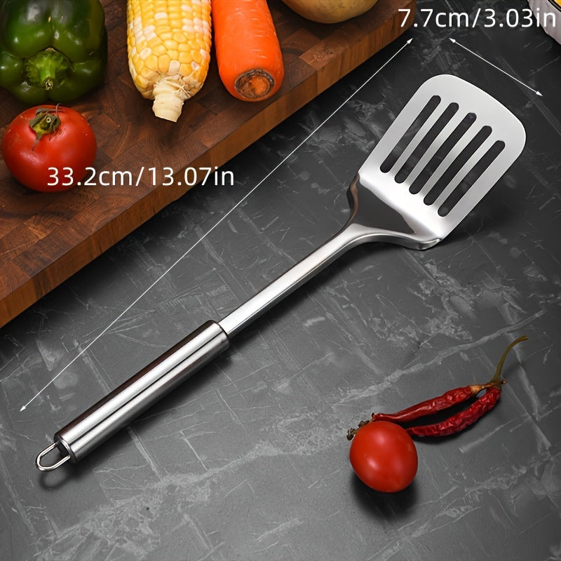 Stainless Steel Cookware Set - Kitchen Utensil Set, Durable Cooking Tools and Gadgets Set, with Spatula, Soup Ladle, Strainer Spoon, Turner, Rice Spoon, for Food Contact, No Electricity Required