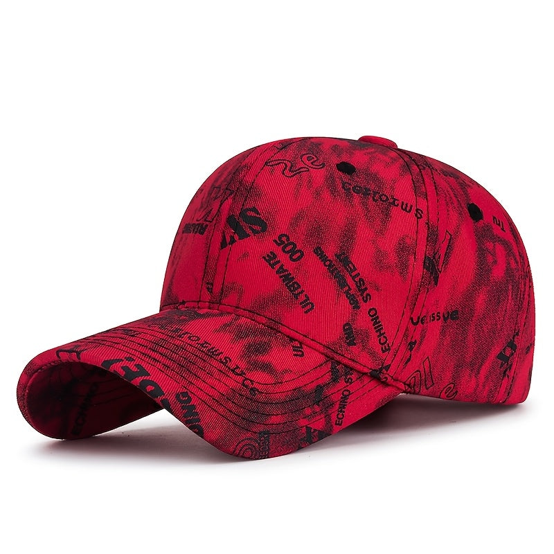 Graffiti Floral Fabric Baseball Cap for Both Men And Women, a Trendy Streetwear Sunshade Hat.