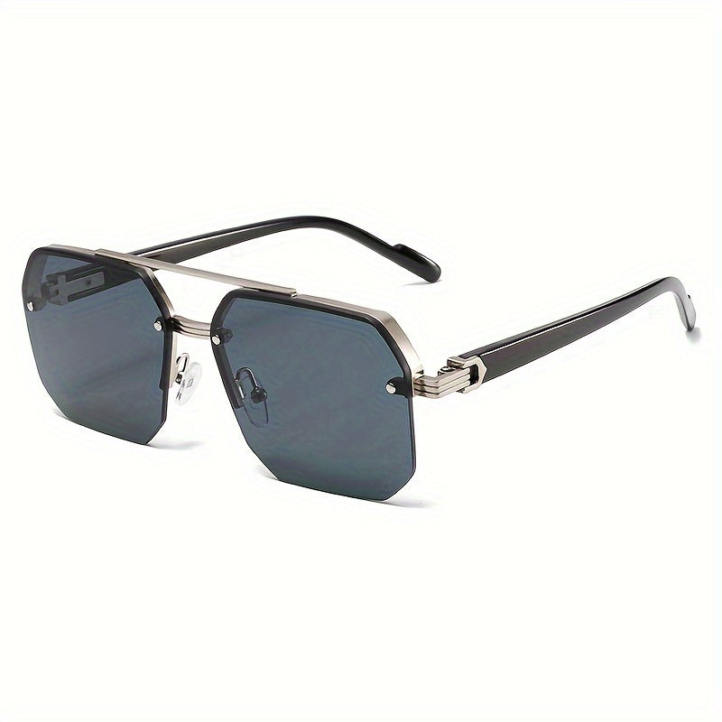 1 Pair of Women'S New Semi-Frame Square Glasses Classic Double Bridge Glasses Light Luxury Fashion Black Glasses Retro Chic Men'S Glasses Suitable for Decoration and Party Wear