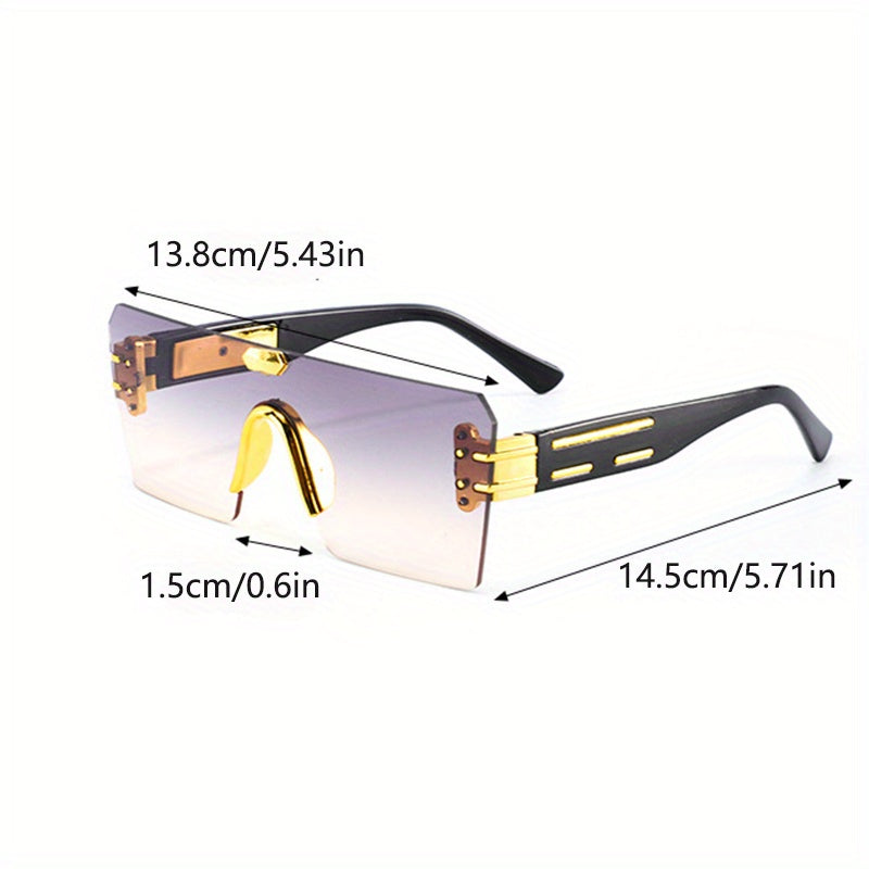 Fashionable Decorative Glasses for Men and Women, High-End Wearing and Matching Eyewear, Frameless Cut Edge Design, Polycarbonate Material, Fashion Glasses