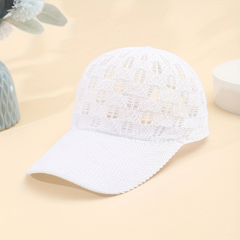 Breathable Mesh Baseball Cap for Women - Adjustable, Lightweight & Stylish Sun Hat with Hollow-Out Design