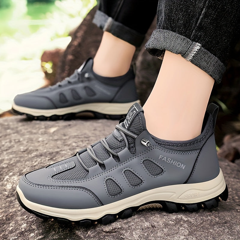 Men'S Breathable Comfortable Casual Low-Top Sneakers - Stylish Woven Knit Design, Lightweight Skate Shoes for All Seasons, Brown & Beige Colorway, Slip-On with Elastic Straps, Round Toe, PVC Sole, Fabric Lining, Casual Footwe