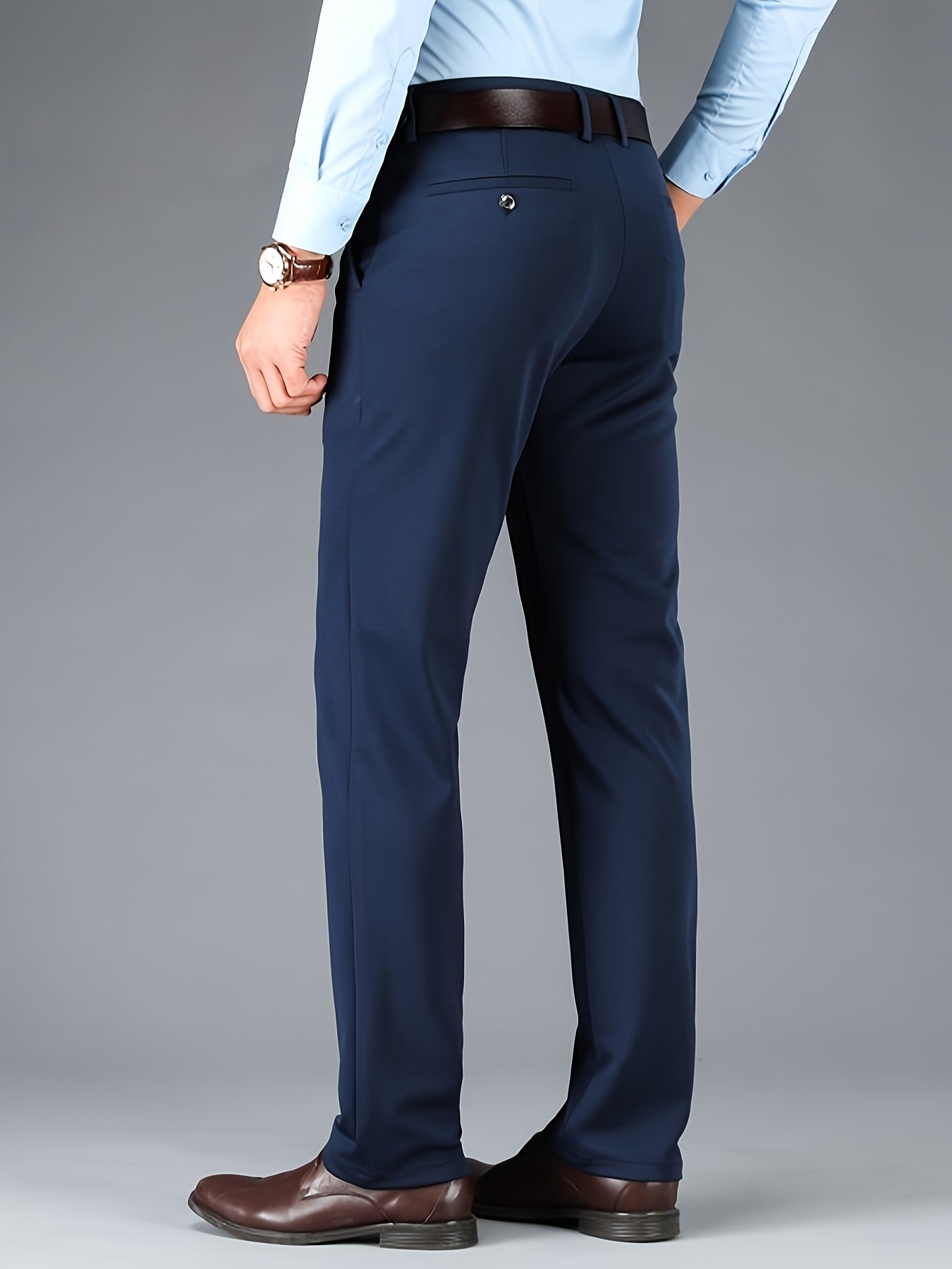 Men's Casual Straight Leg Pants, Chic Business Style Versatile Trousers for Daily Wear