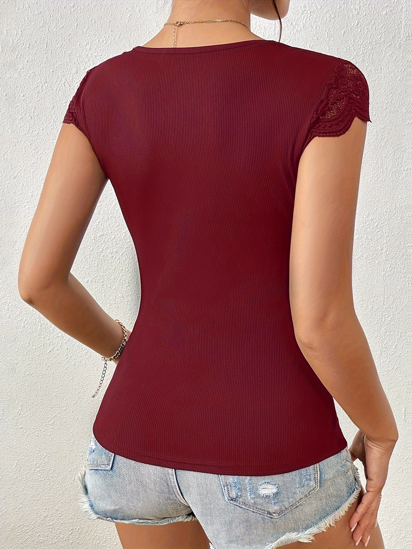 Bodycon Contrast Lace T-shirt