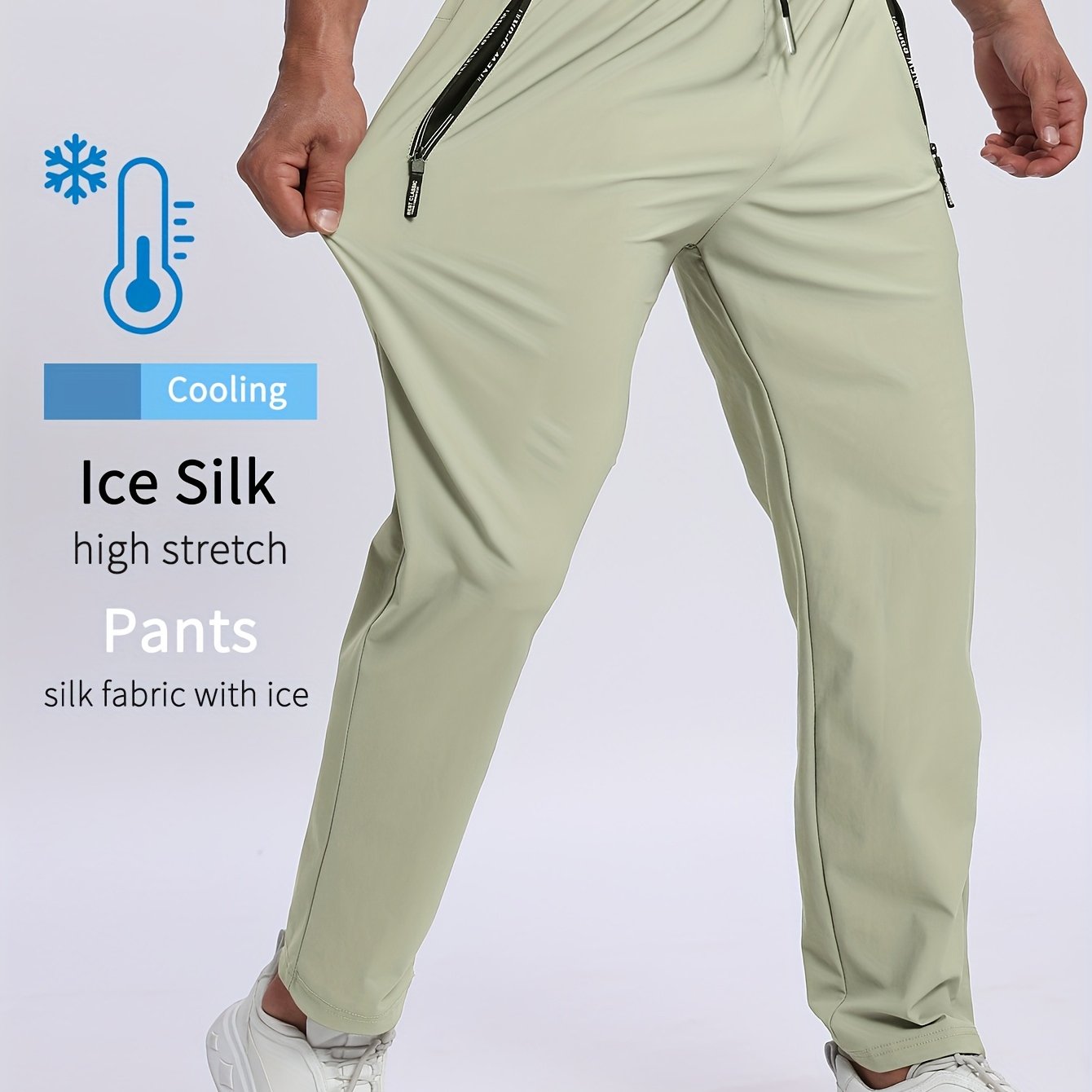 Men's sports trousers that absorb moisture and sweat, keep you dry and breathable, with pockets and drawstrings, zipper details, soft and comfortable soft-touch Men's jogging pants, lightweight and durable sports trousers, cl