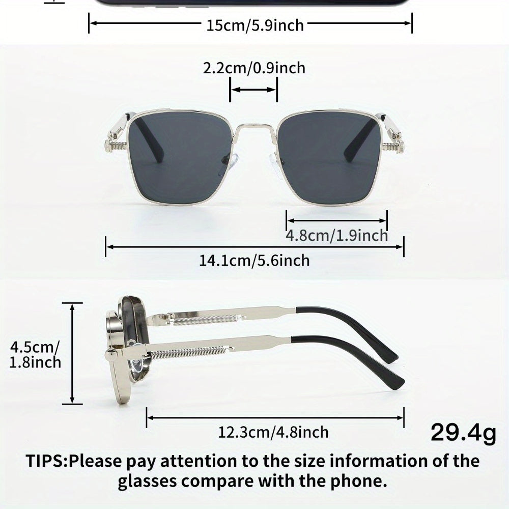 Vintage Steampunk Fashion Glasses for Men and Women - Golden-Tone Metal Frame with Green Tinted Lenses, Perfect for Parties, Music Festivals, and Casual Attire, Festival Eyewear, Retro Aesthetic, Durable Eyewear