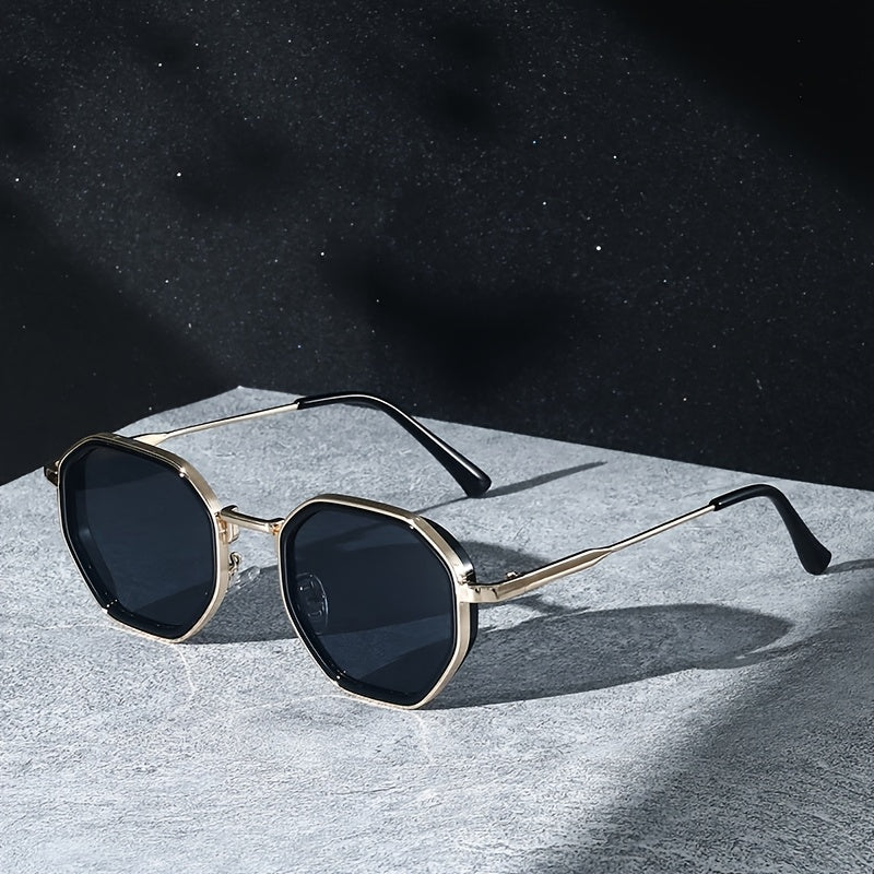 West Scenery Unisex Geometric Fashion Glasses - Metal Frame, PC Lenses, Gradient Tinting, Lightweight & Stylish for All Fashion Styles, Casual Eyewear|Modern Eyewear|Durable Eyeglasses