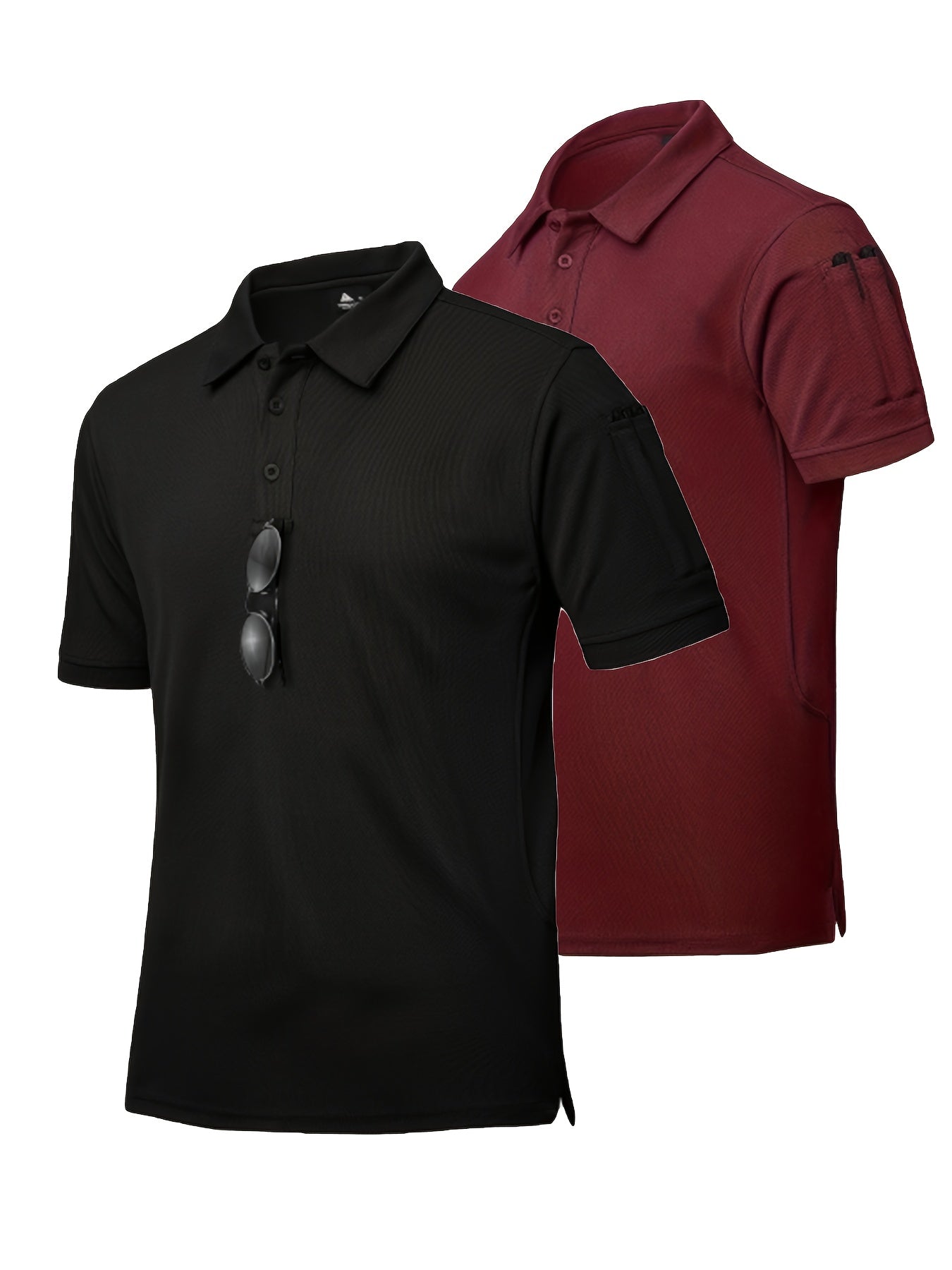 2pcs Men's Casual Shirts - Breathable, Stretch Fabric with Button Detail, Summer Wear, Men's Shirts