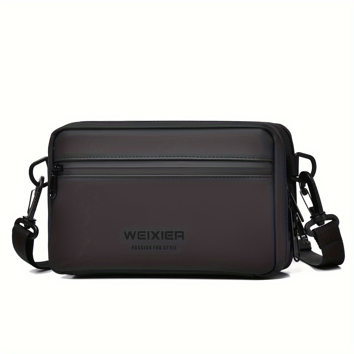 WEIXIER Men's Casual Nylon Handbag - Large Capacity with Adjustable Wrist Strap, Sleek Black for Daily Use, Valentine's Day Gift for Him, Outdoor Bag | Casual Style | Nylon Material