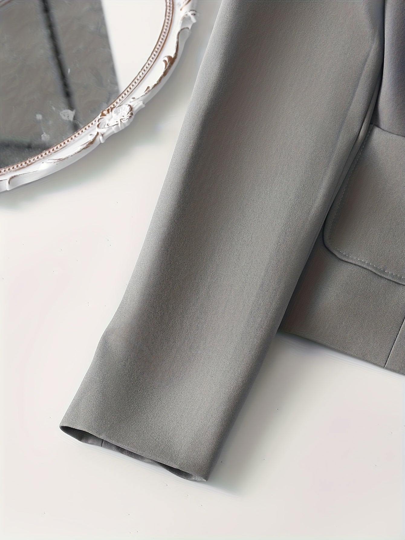 BK052044 Elegant Suit Jacket and Waist-Tie Loose Straight-Leg Wide-Leg Pants Women's Two-Piece Suit
