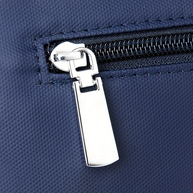 Men‘S Casual Oxford Chest Bag – Multi-Function Phone Bag with Zip Closure, Daily Commute Hollow Design Shoulder Bag with Adjustable 100Cm Strap (No Print)