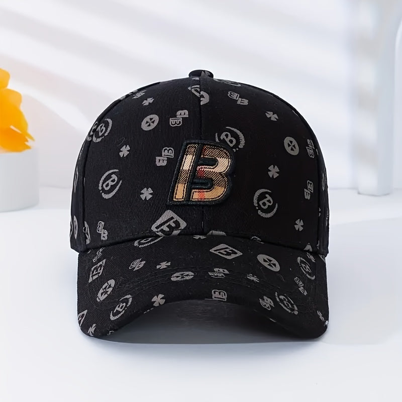 Letter B Embroidery Baseball Cap Classic Solid Color Trendy Dad Hat Lightweight Adjustable Sun Hats For Women & Men