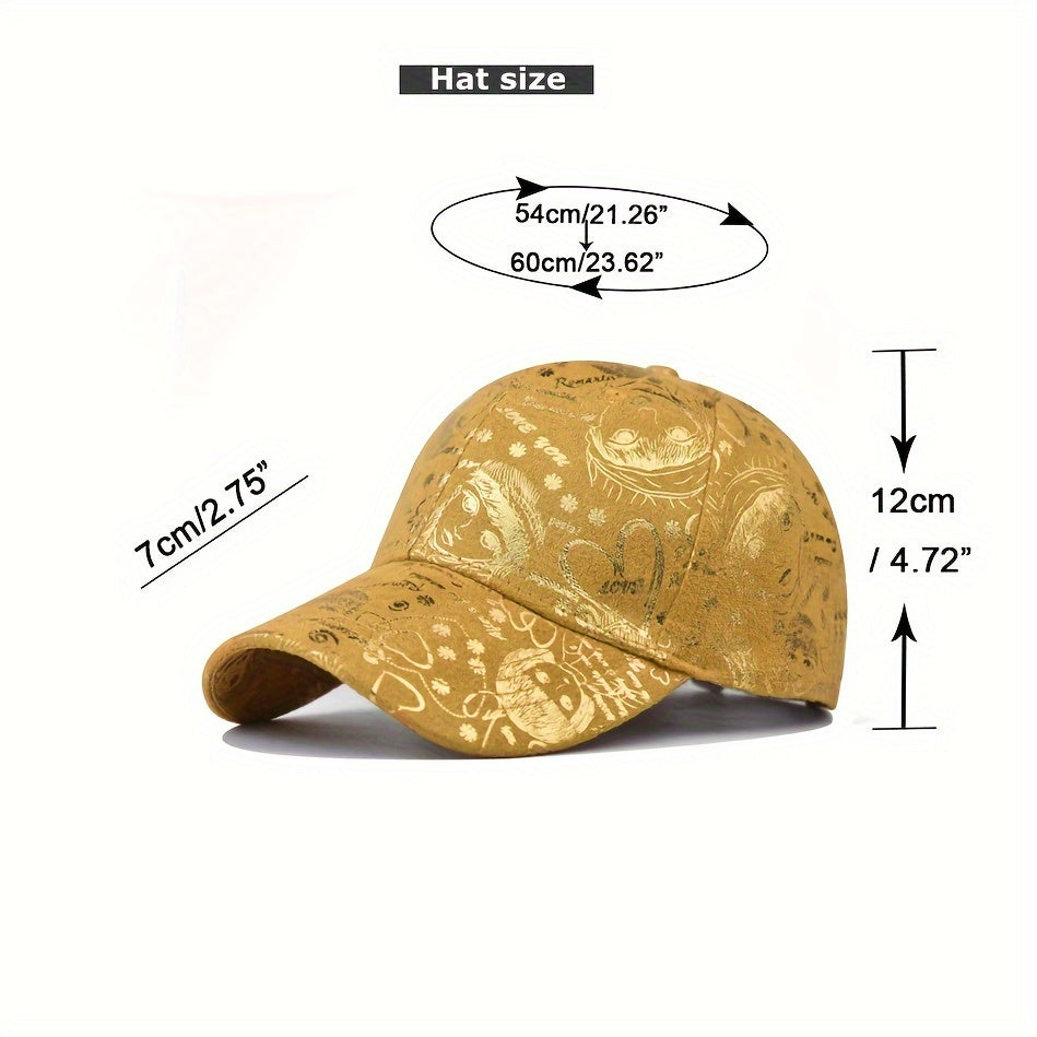 New Graffiti Baseball Caps Golden Stamping Outdoor Hip-hop Joker Cap Street Cool Baseball Hats for men and women Sports Hats Breathable Sun Cap Couple Caps Duckbill Cap
