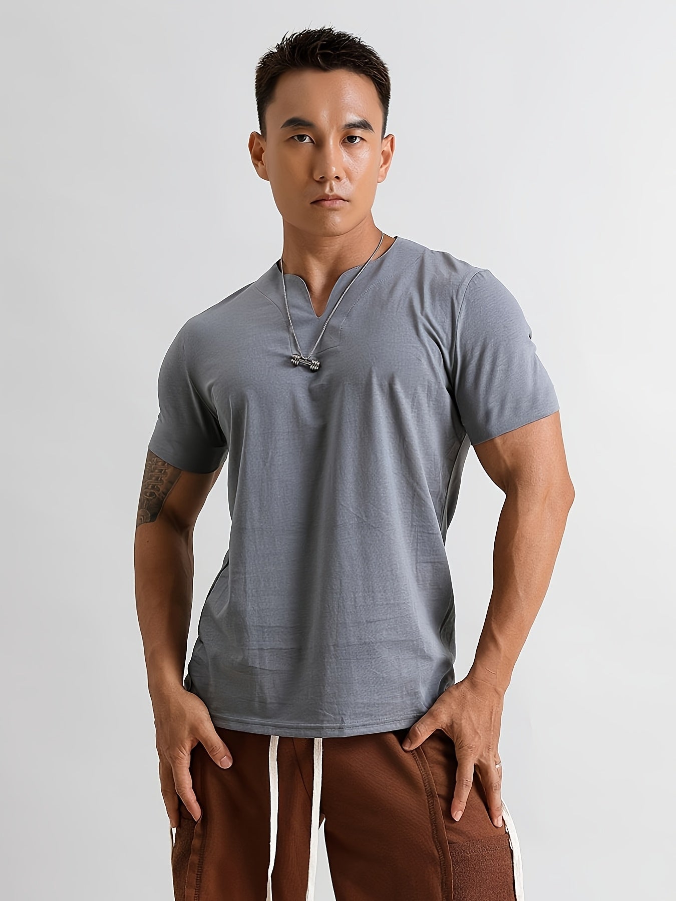 Men's Quick-Dry Gym T-Shirt - Muscle Crew Neck Workout Shirt, Stretch Athletic Tee for Weightlifting, Running, Training - Non-See-Through Muscle Builder Top (Hand Wash/Dry Clean) - Ideal for Gym & Casual Outfits, Gym Shirt, A