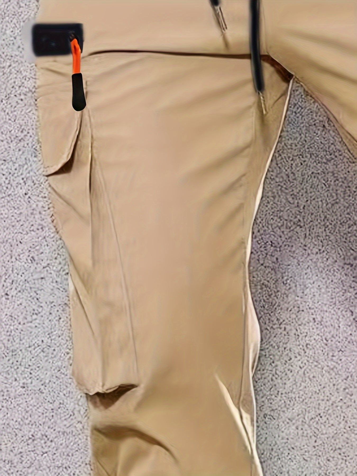 1pc Men'S Fashion Casual Cargo Pants, Solid Color Polyester Non-Stretch Fabric, All-Season Regular Fit with Multiple Pockets, Woven Straight-Leg Trousers for Sports and Leisure