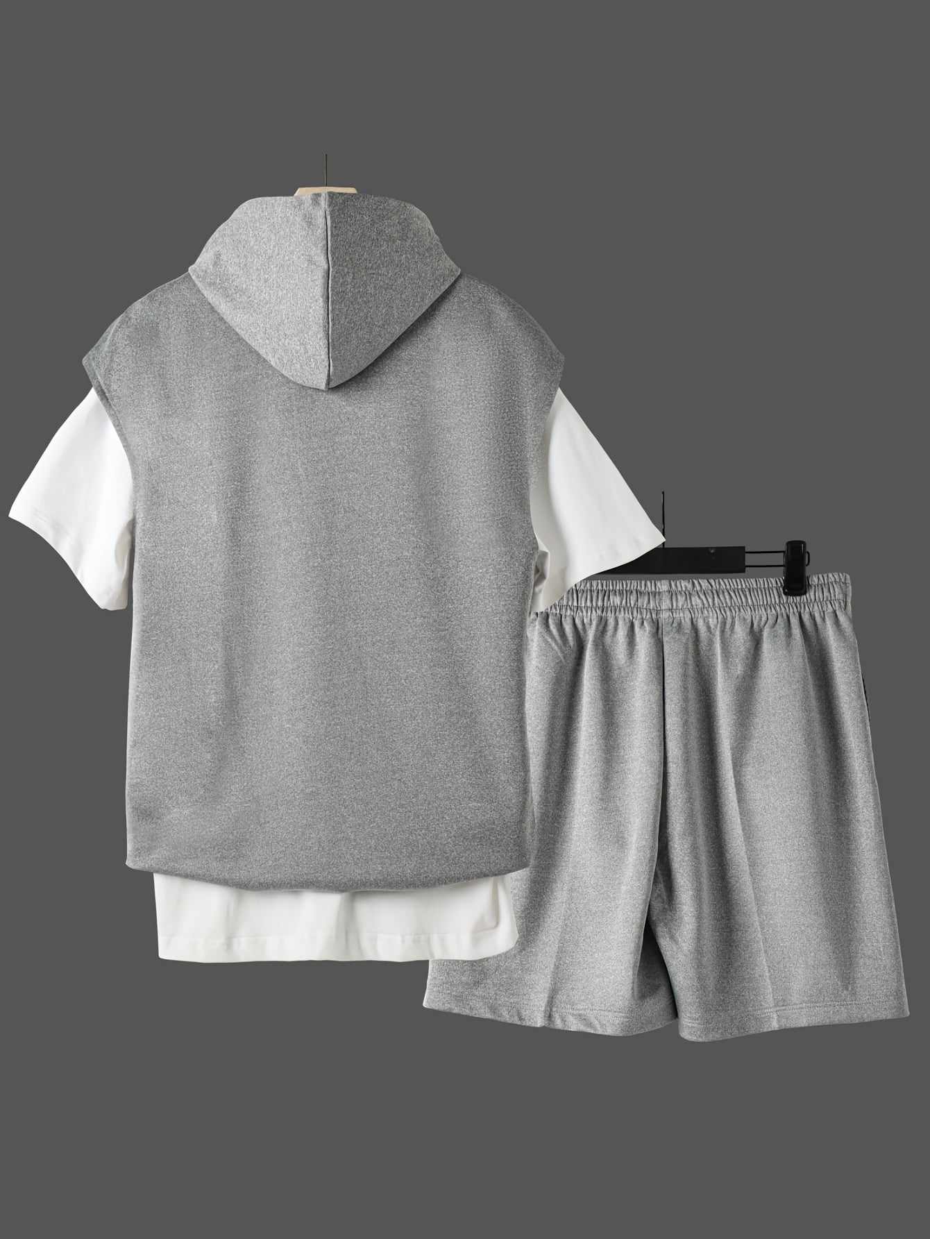 Two-Piece Men's Printed Fashion Sleeveless Hoodie Casual Comfortable Loose Sportswear Set