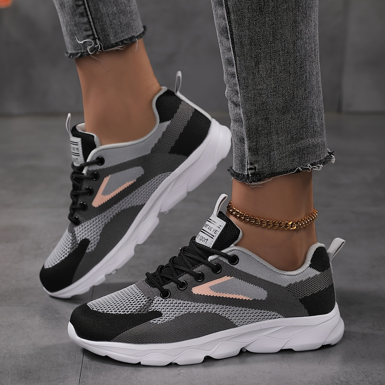 Women's Breathable Flying Woven Sneakers, Casual Lace Up Outdoor Shoes, Comfortable Low Top Sport Shoes