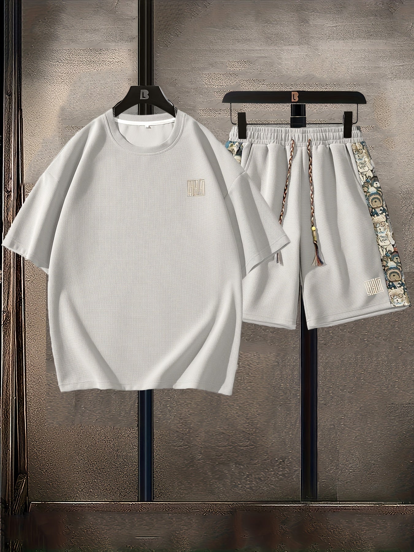 Men's Summer Casual Fashion Set: Embroidered Loose-Fit T-Shirt & Shorts - Breathable Polyester Blend, Non-Stretch Fabric, Pineapple, Sports Set