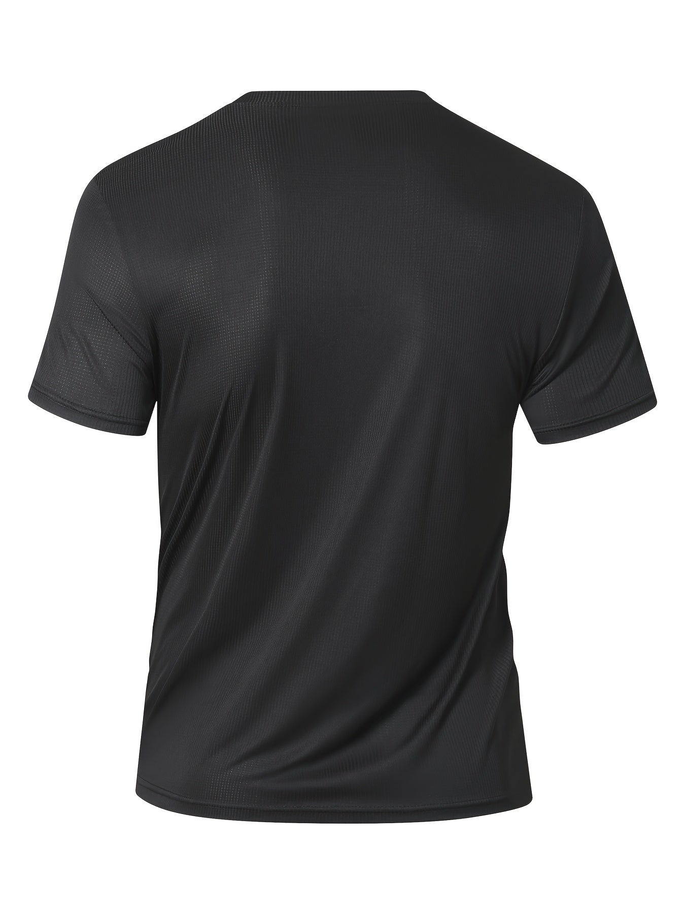 Men's Lightweight Sports T-Shirt - 100% Polyester, Moisture-Wicking, Breathable, Smooth Fabric, Round Neck, Short Sleeve, for Sports, Training, Casual, Party, Beach, Night Out - Unisex-Adult