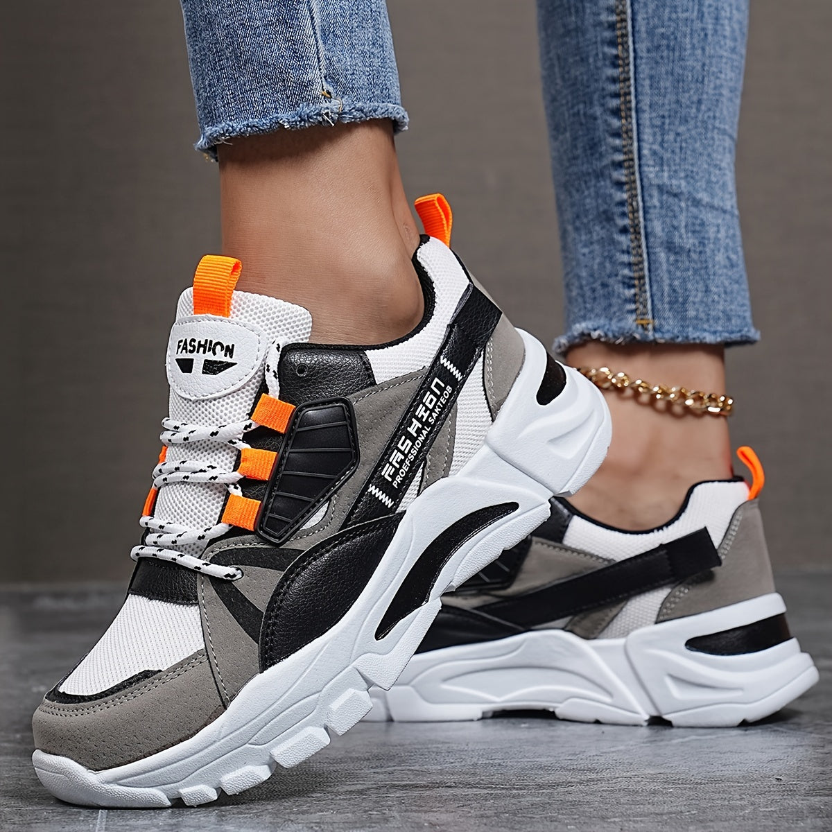 Women's Fashion Sneakers Geometric Pattern Low-Top with EVA Sole, Lace-Up Casual Sports Shoes, Hand-Washable Fabric Inner, All-Season Comfort Footwear with Plain Toe Design