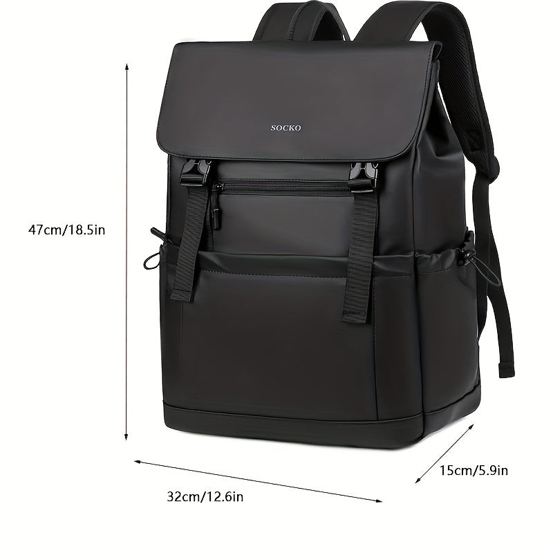 Stylish Men's Large Capacity Backpack - Perfect for Daily Commute, Business Travel & Casual Outings | Durable Fabric, No Battery Required