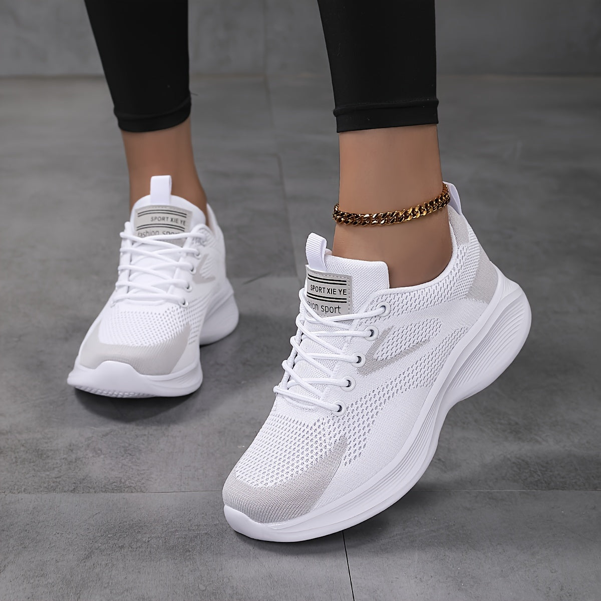 Women's Breathable Flying Woven Sneakers, Casual Lace Up Outdoor Shoes, Comfortable Low Top Sport Shoes