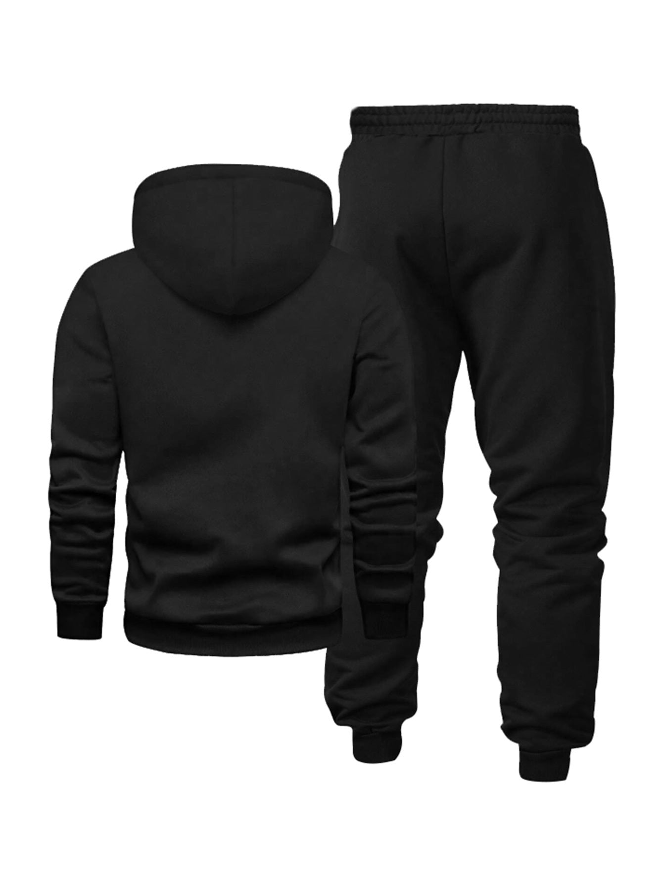 Men'S Casual Fleece-Lined Hoodie - "Sonic" Graphic Print, Loose Fit, Long Sleeve Pullover with Kangaroo Pocket, Black, Fall/Winter Streetwear, Casual Wear Hoodie|Graphic Print Hoodie|Fleece Lined Interior, Sweater Hoodie