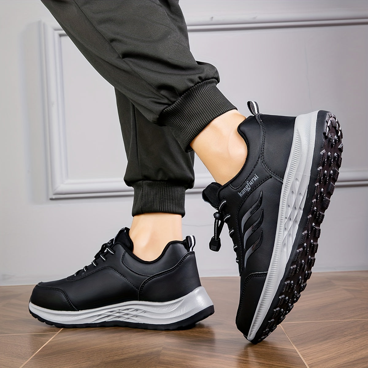 Women's Drawstring Sports Shoes, Waterproof Anti-slip Low Top Running Sneakers, Outdoor Gym Jogging Trainers
