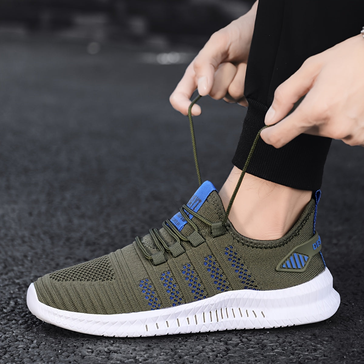 Men'S Breathable Lightweight Tennis Shoes - Sporty Casual Style, Solid Color & Stripe Pattern, All-Season for Hiking, Daily Wear & Ball Games, Lace-Up Design, Low-Top Fabric Upper & Lining, EVA Sole, Fabric Insole