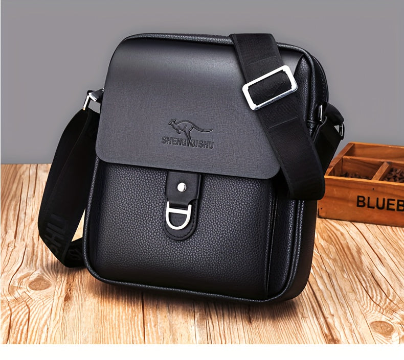 Men'S Stylish Brown Crossbody Bag with Adjustable Strap - Large Capacity, Multi-Compartment Design, Perfect for Commuting, Travel, and Everyday Use, Travel Bag