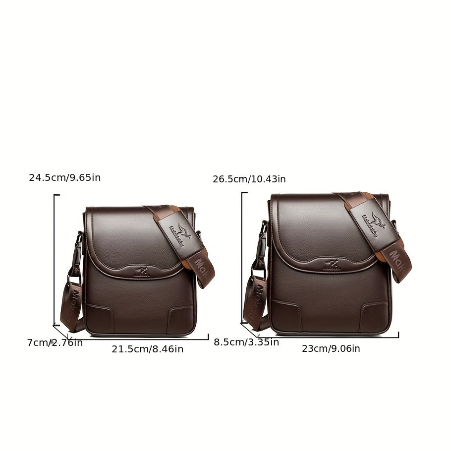 Men'S Fashion Crossbody Messenger Bag, Casual Shoulder Bag, Large Capacity Business Travel Satchel, Trendy Vertical Backpack