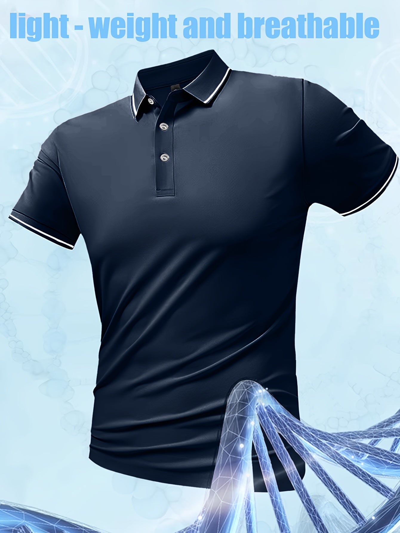 Pearson OBM Men'S Classic Breathable Knit Polyester Polo Shirt - Casual Style, Solid Color, Regular Fit with Slight Stretch, Summer Collared Top with Button Detail