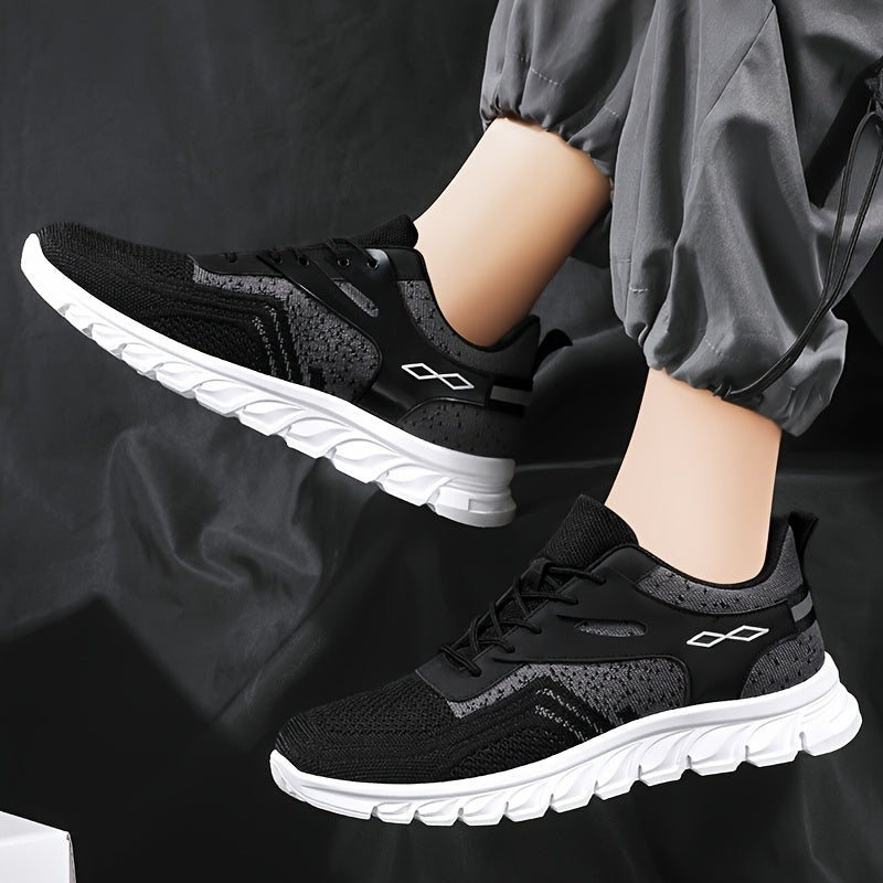 Men's Spring Collection Athletic Footwear - Breathable Mesh, Lace-Up, Fashionable for Outdoor Activities & Daily Use